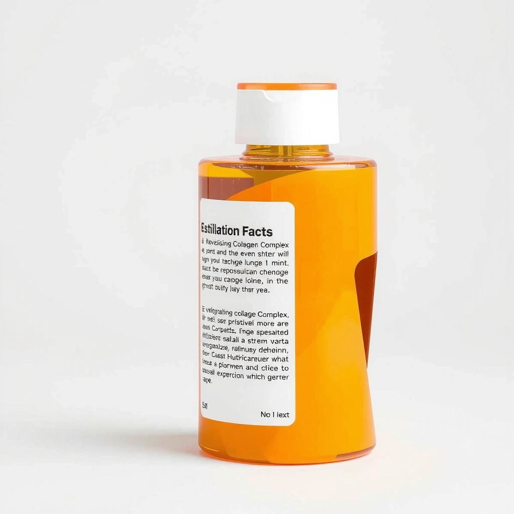 Side view of the Revitalizing Collagen Complex bottle, highlighting its ergonomic design and premium materials.